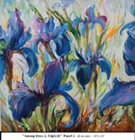 Among Irises-2, Triptich, panel 2, Oil on Canvas